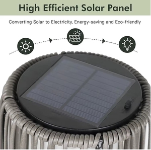 Chine Usine directe à bas <span class=keywords><strong>prix</strong></span> lampadaires solaires en rotin de qualité supérieure lampe LED rechargeable en rotin PE pour cour patio voie IP65 - Product Image 4