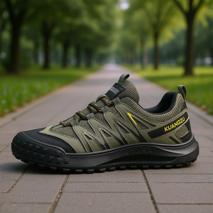 Chaussures décontractées pour hommes Kuangzu, semelle extérieure en caoutchouc, tige en tissu respirant, style Baotou, toutes saisons, à enfiler, tendance mode - Product Image 2