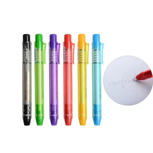 New Design Stationery Artist Ecofriendly Fancy Eraser, Pen Shape Custom Printed Erasers with Click Function