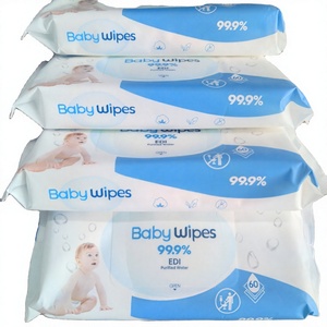 Lingettes pour bébé 99% eau pure - Hypoallergéniques, sans parfum, douces, extra douces, en tissu spunlace pour la peau des nouveau-nés - Product Image 2