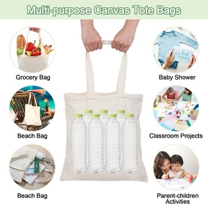 Sac à provisions réutilisable quotidien sac fourre-tout en toile populaire femmes sac à provisions d'épicerie de <span class=keywords><strong>week</strong></span>-<span class=keywords><strong>end</strong></span> en toile naturelle réutilisable avec votre Logo - Product Image 2