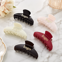 Pince à cheveux géométrique en acétate de couleur unie pour femme, design OEM Ume, 10 cm, accessoires pour cheveux à usage quotidien, grande pince à cheveux avec logo