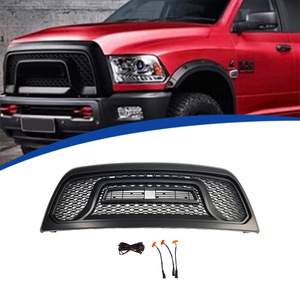 Vente en gros de calandre de remplacement style Big-Horn pour Dodge Ram 2500/3500 2010-2018, pare-chocs avant noir mat avec éclairage LED - Product Image 1