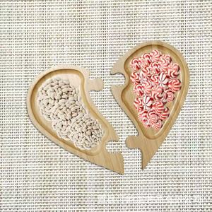 Plato de postre de madera con forma de corazón, plato para semillas de melón, vajilla creativa con forma de mariposa para aperitivos, plato de frutas de madera - Product Image 2