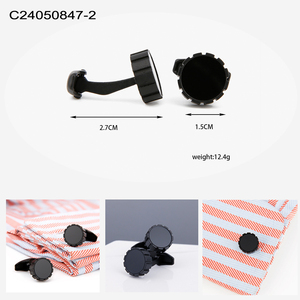 Chemise de costume de luxe en gros avec logo personnalisé, bouton noir personnalisé, bouton de manchette pour homme, boutons de manchette pour homme - Product Image 6
