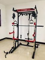 Machine d'entraînement multifonctionnelle en acier pour développation musculaire avec rack à squats pour les bras et les jambes, équipement de fitness réglable