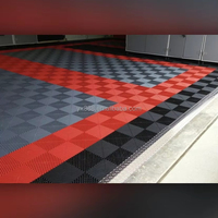 Lantai Plastik PP Anti-Slip Sistem Klik Interlocking Model Papan Lebar untuk Garasi, Bengkel, Cuci Mobil, Tahan Air, Bergambar, Garansi 5 Tahun