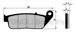 Plaquettes de frein avant haute performance pour moto Yongli, sans amiante, organiques, certifiées ISO9001, F005 9000-20000KM <span class=keywords><strong>CM</strong></span> <span class=keywords><strong>125</strong></span> VT 600 - Product Image 5