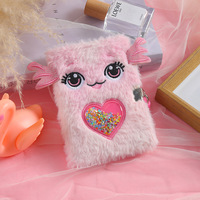 Cuaderno de Tapa Dura con Diseño de Corazón de Peluche Rosa CX, Papelería Creativa y Linda, Diario con Lentejuelas y Cierre, Estilo Japonés y Coreano, Regalo