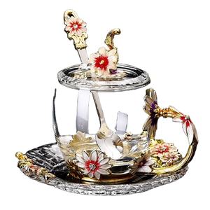 Taza de Agua Esmaltada, Resistente a Altas Temperaturas, Taza de Cristal, Ligera, de Lujo, Transparente, para Té, Regalo Festivo - Product Image 1