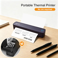 Mini Impresora Térmica Portátil A4 con Impresión Térmica sin Tinta, Conectividad USB Inalámbrica de Alta Velocidad para Estudio, Hogar y Oficina