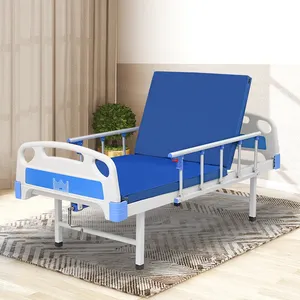 Mobilier d'hôpital médical revêtement en acier lit de clinique manuel simple/une manivelle pour une utilisation par le patient