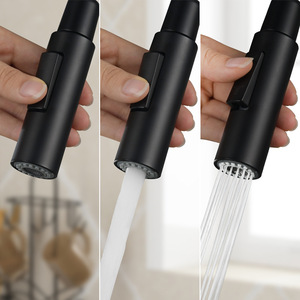 Grifo de Cocina Monomando Moderno <span class=keywords><strong>HUICI</strong></span>, Negro Mate, con Rociador Extraíble, Montado en el Fregadero, Acero Inoxidable 304, Garantía de 3 Años - Product Image 2