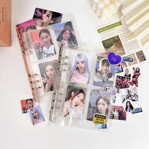 Bloc de notas en espiral a6 a5, carpeta planificadora, cierre de botones a presión, pvc transparente suelto para sobres, carpeta de 6 anillos - Product Image 5