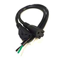 Câble d'alimentation robuste 12AWG, type « Power Whip », 30 cm (1 pied), NEMA 5-15R femelle vers extrémités dénudées, pour PDU et boîtier de commande industriel