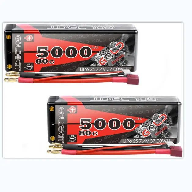 Factory wholesale lipo battery pack 5000mAh 2S 80C 7.4V rc rechargeable battery with xt90 xt60 jst plug