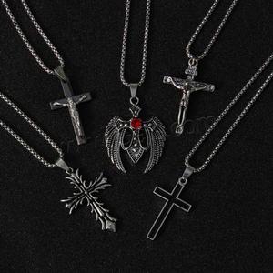 Kazak çapraz erkekler için yeni uzun kolye kolye titanyum çelik çinko alaşım kolye & turkuaz yerli howlite - Product Image 4
