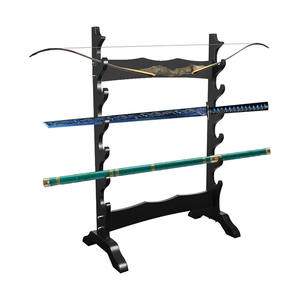 Support d'épée à 6 niveaux support de sol multicouche support en bois support de sol grand affichage pour <span class=keywords><strong>Katana</strong></span> samouraï - Product Image 1