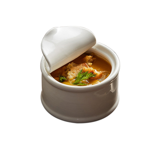 Offres Spéciales personnalité boîte de conserve en forme de céramique assiettes à <span class=keywords><strong>d</strong></span>îner blanches Restaurant vaisselle servant soupe bol Sauce plats - Product Image 3