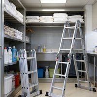 Échelle pliante multifonctionnelle en aluminium épaissi en forme de A pour la maison