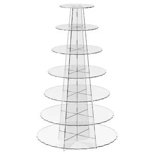 Soporte de exhibición de postres redondo transparente de acrílico estilo Art Deco para decoración del hogar, ligero y de fácil montaje - Product Image 5