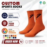 Chaussettes de Sport en Coton Performance Chaudes à Vendre pour Hommes, Logo Personnalisable Poignet Bas, Chaussettes de Sport d'Automne, Impression Numérique