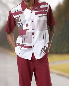 Conjunto de 2 Piezas de <span class=keywords><strong>Camisa</strong></span> de Manga Corta <span class=keywords><strong>y</strong></span> Pantalones Holgados con Estampado 3D Estilo Playa Casual para Hombre - Product Image 5