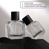 Flacon de parfum vide 30ml 50ml 100ml, flacon de parfum carré en verre avec couvercle