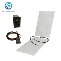 Cuscino Riscaldante Elettronico per Sedile Auto 12V in Plastica con Interruttore di Regolazione Temperatura a 5/7 Livelli LED Certificato IP54