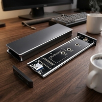 Casing SSD Eksternal M.2 NVMe Aluminium USB3.2 Gen2 Tipe-C, Kecepatan Transfer 10Gbps, Bersertifikasi CE/FCC/RoHS, Mendukung Laptop hingga 2TB