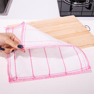 Chiffon à vaisselle en coton, chiffon de nettoyage antiadhésif pour cuisine, tampon à récurer en pur coton, chiffon à vaisselle épaissi, absorbant et sans peluches. - Product Image 4