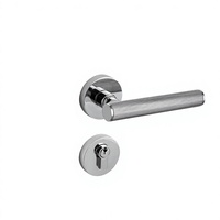 Poignée de porte moletée en cuivre massif haut de gamme, alternative abordable au luxe, pour porte intérieure à nervures verticales, silencieuse, pour chambre à coucher
