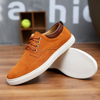 Baskets décontractées en daim à lacets pour hommes, grandes tailles 40-49, chaussures de sport tendance en cuir de vachette résistantes à l'usure