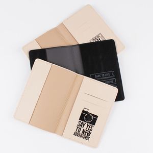 Étui de voyage en cuir PU avec logo personnalisé, protection RFID, style personnalisé, porte-passeport avec emplacement pour cartes de visite - Product Image 2