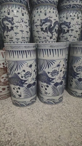 <span class=keywords><strong>Portaombrelli</strong></span> <span class=keywords><strong>in</strong></span> <span class=keywords><strong>ceramica</strong></span> a forma di cilindro di alta qualità blu e bianco <span class=keywords><strong>portaombrelli</strong></span> vaso 54cm - Product Image 6