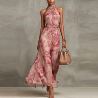 Robe longue maxi moulante pour femme, tendance, à fente haute, en maille transparente et à ourlet irrégulier