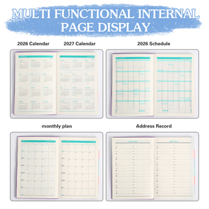 <span class=keywords><strong>Agenda</strong></span> Personalizada 2026, Planificador Semanal y Mensual, Tamaño A5, Tapa Dura de Cuero de Alta Calidad, Encuadernación Térmica, Cosido con Hilo, Cuaderno de 80gsm - Product Image 4