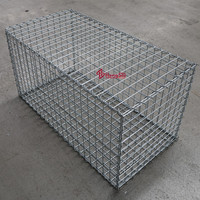 Cage en treillis métallique galvanisé soudé 2x1x1 1x1x0.5, forme de gabion à mailles carrées