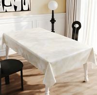 Nappe élégante de luxe imprimée en PVC blanc pur et gris, écologique, durable, de qualité alimentaire, imperméable, personnalisable, pour intérieur