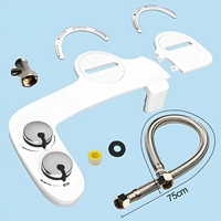 Nouvelle conception de bidet de toilette à double buse avec commande rotative à double bouton, soin post-partum doux, fixation non électrique, compatible avec les modèles standard