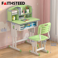 Ensemble de chaise et bureau d'apprentissage pour enfants avec étagère, couleur personnalisée, hauteur réglable, meubles pour la maison et l'école