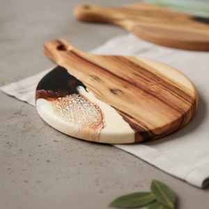 Tabla de Cortar de Madera de Resina Gruesa Diseñada con Madera de Acacia y Madera de Mango que Proporciona un Peso Equilibrado y Estable - Product Image 1