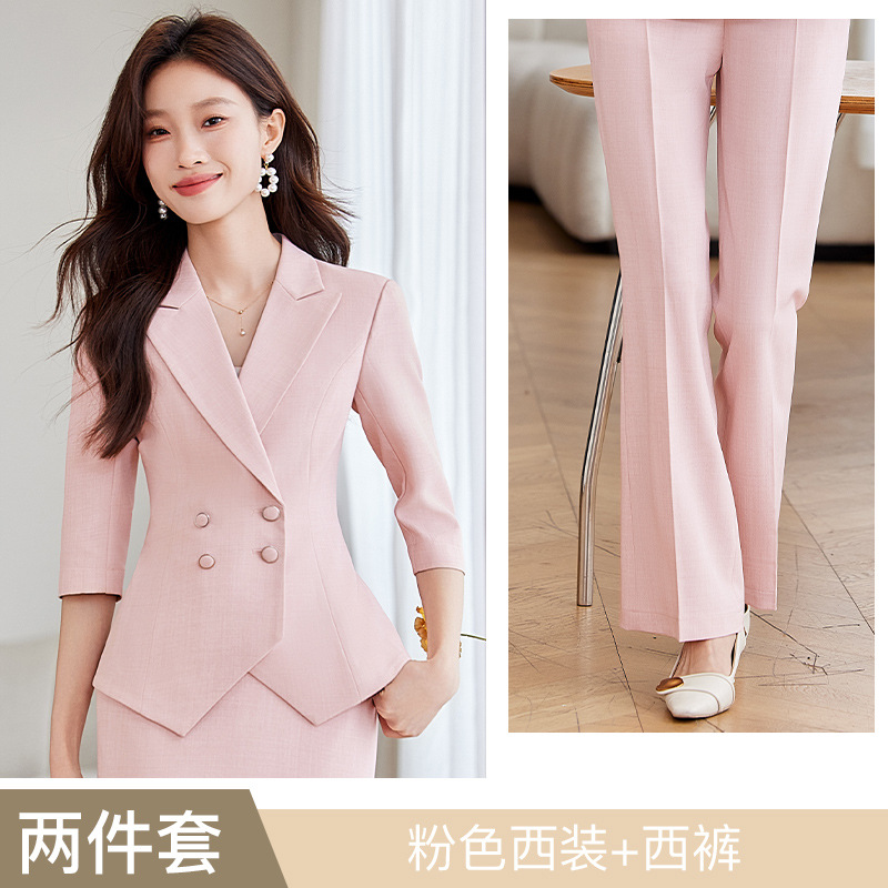 Pink suit flared pants