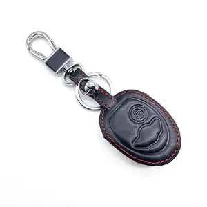 Leather Car Key Case Remote Cover For Mercedes Benz Smart 451 Chiave Roadster Crossblade Fortwo Roadster K Forfour Accessories