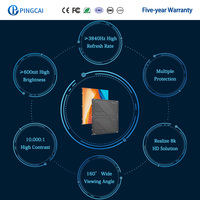 Pantalla LED Curva para Interiores Pingcai Cob P1.875 Ultra Delgada de 16:9 y 8K, Pantalla LED para Video Wall, Cine en Casa
