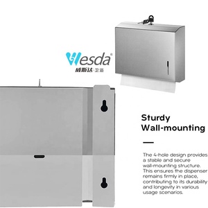 Distributeur de <span class=keywords><strong>papier</strong></span> <span class=keywords><strong>toilette</strong></span> mural en acier inoxydable écologique WESDA, moderne, pour hôpital, pliage en C, <span class=keywords><strong>porte</strong></span>-serviettes en <span class=keywords><strong>papier</strong></span> multi-pli - Product Image 5