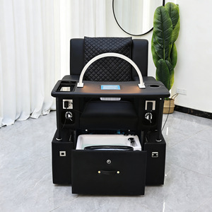 Sillón de Pedicura Multifuncional Negro para Spa de Pies, Sillón de Masaje Eléctrico de Lujo con Aspiradora y Lámpara de Uñas - Product Image 5