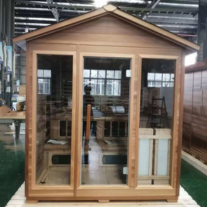 Cabine de sauna infrarouge traditionnelle en <span class=keywords><strong>cèdre</strong></span> de grande taille, capsule de vapeur moderne, sauna sec extérieur - Product Image 1
