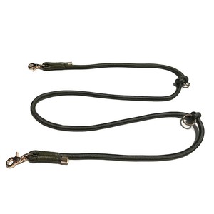 Dayanıklı çift klip İşlevli ayarlanabilir bel eller serbest el yapımı naylon halat altın köpek tasma - Product Image 6