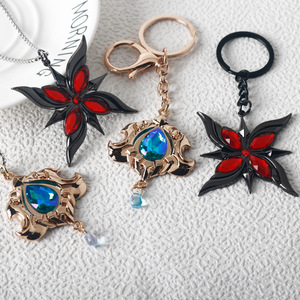 Wowei 2024 Anime Game <span class=keywords><strong>Genshin</strong></span> Impact Arlecchino Childe <span class=keywords><strong>Porte</strong></span>-clés Pendentif en cristal <span class=keywords><strong>Porte</strong></span>-clés Collier Bijoux - Product Image 2